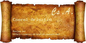 Cserei Arisztid névjegykártya